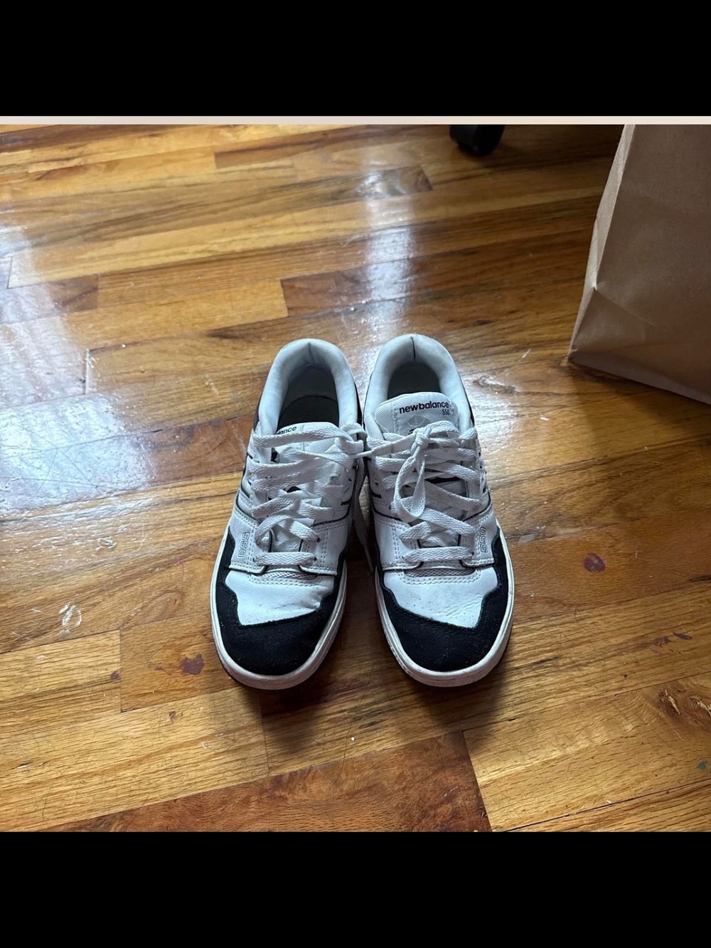 New Balance White and Black Athletic Sneaker